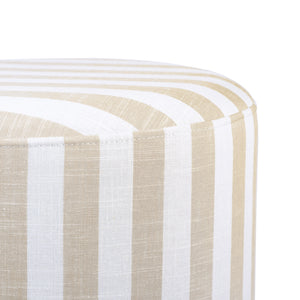 Dex Beige Striped Linen Ottoman TOV-OC68884 TOV Furniture