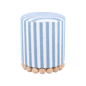 Dex Pastel Blue Striped Linen Ottoman TOV-OC68885 TOV Furniture