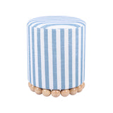 Dex Pastel Blue Striped Linen Ottoman TOV-OC68885 TOV Furniture