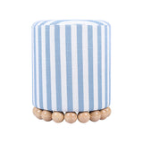 Dex Pastel Blue Striped Linen Ottoman TOV-OC68885 TOV Furniture