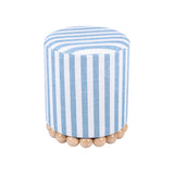 Dex Pastel Blue Striped Linen Ottoman TOV-OC68885 TOV Furniture