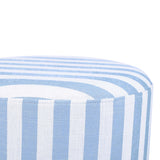 Dex Pastel Blue Striped Linen Ottoman TOV-OC68885 TOV Furniture