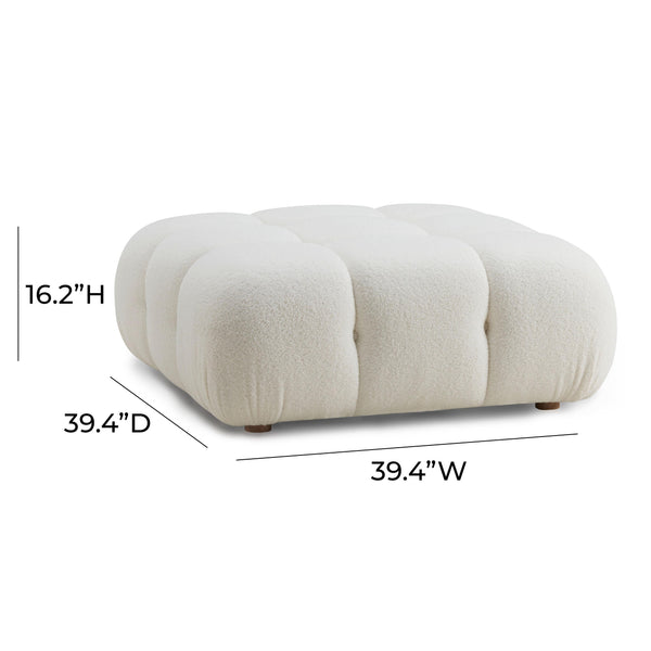 Calliope Cream Vegan Shearling Modular Ottoman TOV-OC68921 TOV Furniture