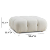 Calliope Cream Vegan Shearling Modular Ottoman TOV-OC68921 TOV Furniture