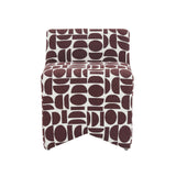 Pippa Merlot Geometric Jacquard Weave Stool TOV-OC68929 TOV Furniture