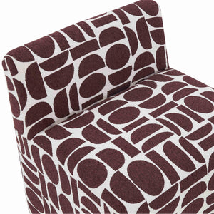TOV Furniture Pippa Geometric Jacquard Weave Stool - Handcrafted Accent Piece for Modern Living Spaces and Comfort Red/White TOV-OC68929