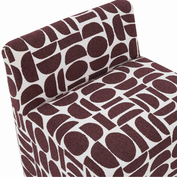 TOV Furniture Pippa Geometric Jacquard Weave Stool - Handcrafted Accent Piece for Modern Living Spaces and Comfort Red/White TOV-OC68929