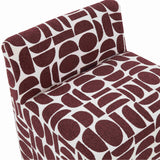 Pippa Merlot Geometric Jacquard Weave Stool TOV-OC68929 TOV Furniture