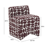 Pippa Merlot Geometric Jacquard Weave Stool TOV-OC68929 TOV Furniture