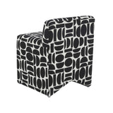 Pippa Black Geometric Jacquard Weave Stool TOV-OC68930 TOV Furniture