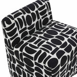 Pippa Black Geometric Jacquard Weave Stool TOV-OC68930 TOV Furniture