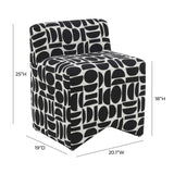 Pippa Black Geometric Jacquard Weave Stool TOV-OC68930 TOV Furniture