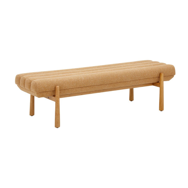 TOV Furniture Julianna 56" Sunflower Yellow Linen Bench - Scandinavian Design with Soft Foam Comfort & Style TOV-OC68937