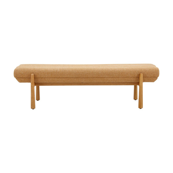 TOV Furniture Julianna 56" Sunflower Yellow Linen Bench - Scandinavian Design with Soft Foam Comfort & Style TOV-OC68937