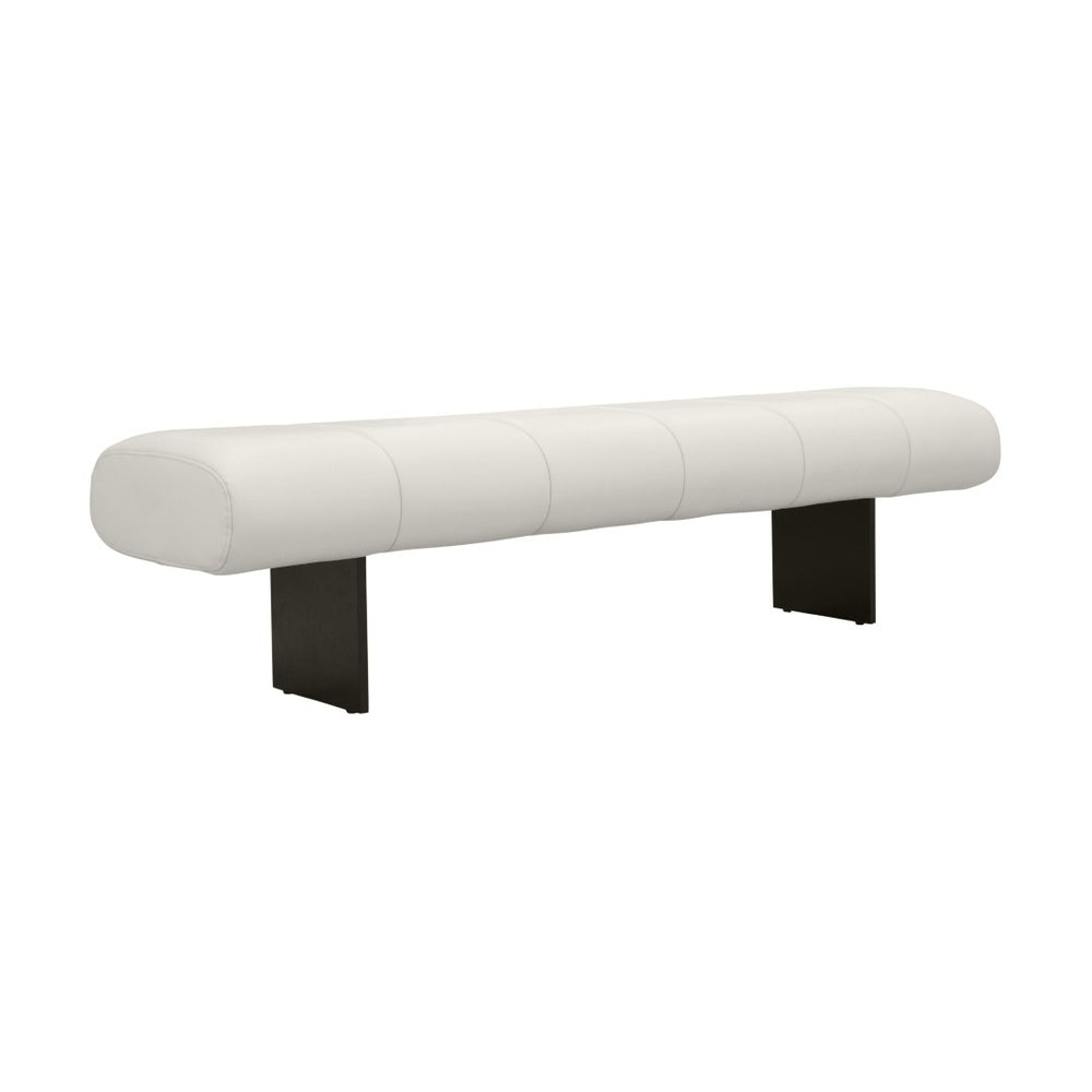 TOV Furniture Karol 59.5" Cream Performance Vegan Leather Bench - Elegant, Eco-Friendly Seating for Modern Spaces TOV-OC68949