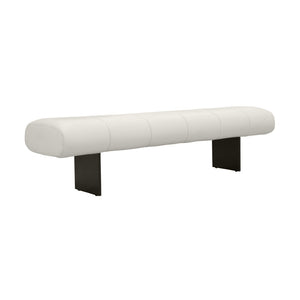 TOV Furniture Karol 59.5" Cream Performance Vegan Leather Bench - Elegant, Eco-Friendly Seating for Modern Spaces TOV-OC68949