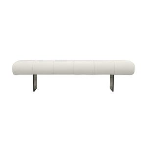 TOV Furniture Karol 59.5" Cream Performance Vegan Leather Bench - Elegant, Eco-Friendly Seating for Modern Spaces TOV-OC68949