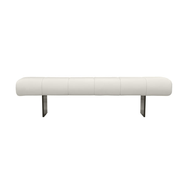 TOV Furniture Karol 59.5" Cream Performance Vegan Leather Bench - Elegant, Eco-Friendly Seating for Modern Spaces TOV-OC68949