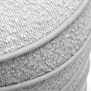 TOV Furniture Nero Boucle Ottoman - Chic Textured Accent Piece with Hand-Stitched Piping for Modern Living Spaces TOV-OC68986