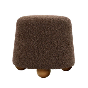 Jaine Chocolate Brown Boucle Stool TOV-OC68991 TOV Furniture