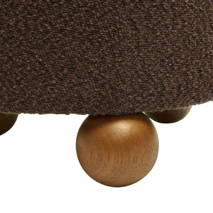 TOV Furniture Jaine Boucle Stool - Cozy Contemporary Accent for Living Rooms, Bedrooms & Modern Interiors Chocolate Brown TOV-OC68991