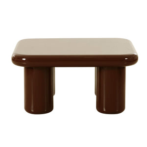 TOV Furniture Memphis 33.5" Glossy Square Coffee Table - Modern Minimalist Design with Playful Curves for Living Spaces Brown TOV-OC68995