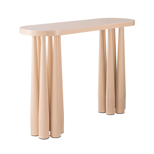 TOV Furniture Titan Glossy Console Table – Sculptural Retro Elegance with Durable Design for Modern Interiors Rose TOV-OC69000