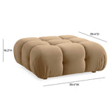 Calliope Cafe Au Lait Performance Velvet Modular Ottoman TOV-OC69016 TOV Furniture