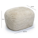 Britt Natural Vegan Shearling Ottoman TOV-OC69026 TOV Furniture