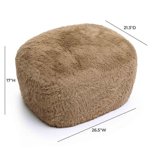 Britt Dark Taupe Vegan Shearling Ottoman TOV-OC69027 TOV Furniture