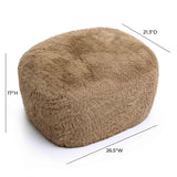 Britt Dark Taupe Vegan Shearling Ottoman TOV-OC69027 TOV Furniture