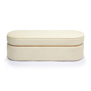 TOV Furniture Pomp 52" Velvet Bench - Luxurious Upholstered Seating with Art Deco Glamour for Stylish Spaces Cream TOV-OC69028