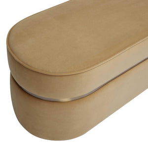 TOV Furniture Pomp 52" Velvet Bench - Luxurious Upholstered Seating with Art Deco Glamour for Stylish Spaces Honey TOV-OC69029