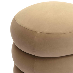 TOV Furniture Stefanie Velvet Ottoman - Modern Elegance with Comfortable Foam Cushion and Stylish Solid Wood Legs Taupe TOV-OC69063