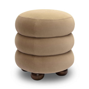 TOV Furniture Stefanie Velvet Ottoman - Modern Elegance with Comfortable Foam Cushion and Stylish Solid Wood Legs Taupe TOV-OC69063