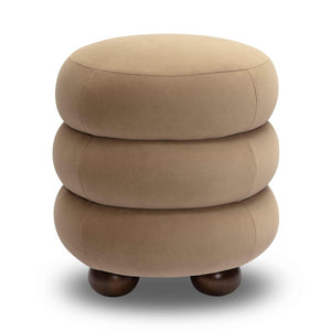 TOV Furniture Stefanie Velvet Ottoman - Modern Elegance with Comfortable Foam Cushion and Stylish Solid Wood Legs Taupe TOV-OC69063
