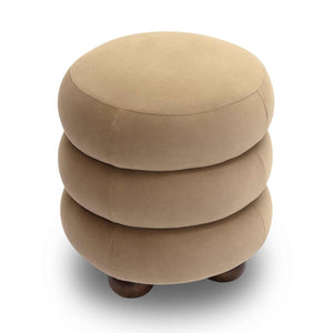 TOV Furniture Stefanie Velvet Ottoman - Modern Elegance with Comfortable Foam Cushion and Stylish Solid Wood Legs Taupe TOV-OC69063