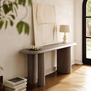TOV Furniture Rhema 71" Washed Ash Console Table - Elegant Modern Design for Entryways & Living Rooms, Versatile Use TOV-OC69082