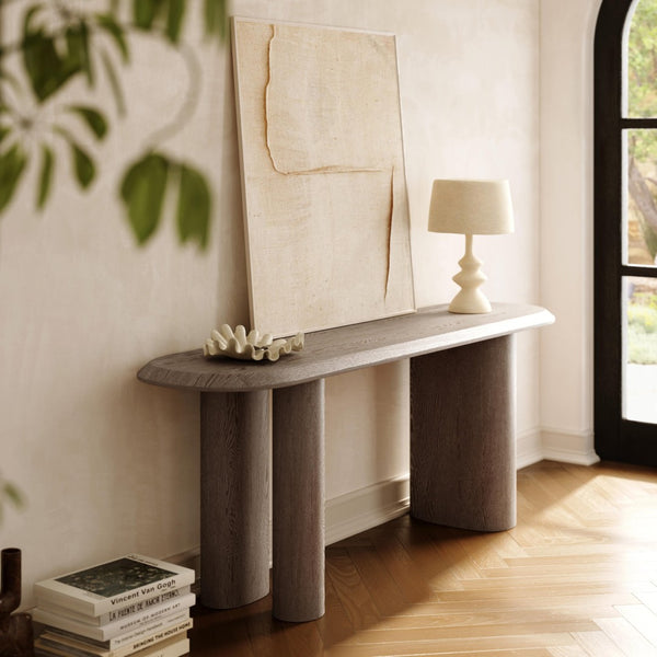 TOV Furniture Rhema 71" Washed Ash Console Table - Elegant Modern Design for Entryways & Living Rooms, Versatile Use TOV-OC69082