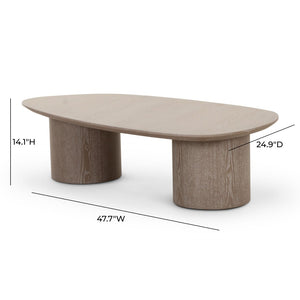 TOV Furniture Rhema 2-Piece Nesting Coffee Table Set - Modern Washed Ash Design with Tapered Edges & Versatility TOV-OC69083-84