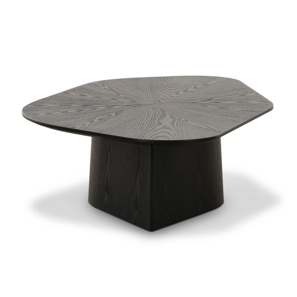TOV Furniture Roche 50" Low Coffee Table - Elegant Ash Design with Geometric Lines for Modern Living Spaces Black TOV-OC69085