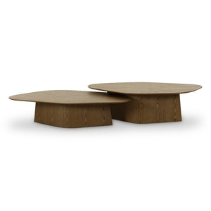 TOV Furniture Roche 2-Piece Nesting Coffee Table Set - Modern Design with Versatile Use for Stylish Living Spaces Brown TOV-OC69087-88