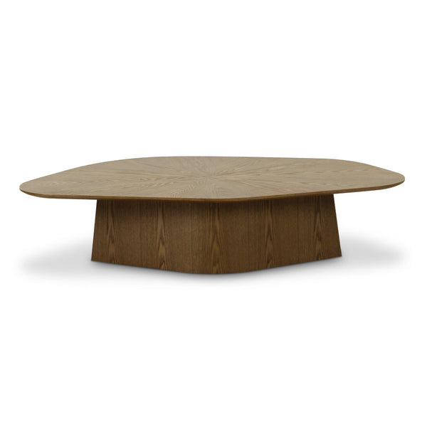 TOV Furniture Roche 50" Low Coffee Table - Elegant Ash Design with Geometric Lines for Modern Living Spaces Brown TOV-OC69087