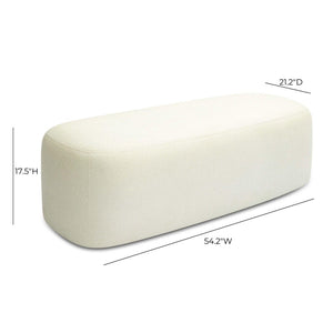 TOV Furniture Graceland 54" Plush Faux Mohair Bench - Elegant Textured Seating for Bedrooms and Living Spaces Cream TOV-OC69114
