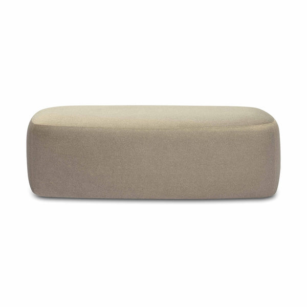 TOV Furniture Graceland 54" Plush Faux Mohair Bench - Elegant Textured Seating for Bedrooms and Living Spaces Taupe TOV-OC69115