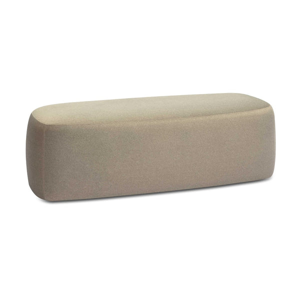TOV Furniture Graceland 54" Plush Faux Mohair Bench - Elegant Textured Seating for Bedrooms and Living Spaces Taupe TOV-OC69115