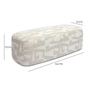 TOV Furniture Graceland Cream Jacquard Bench - Luxurious Comfort & Style for Bedroom, Living Room & Entryway Use TOV-OC69116