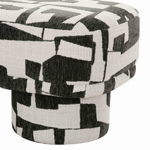 TOV Furniture Lena 47" Jacquard Bench - Stylish Comfort with Textured Upholstery for Modern Home Decor Appeal Black and White TOV-OC69131