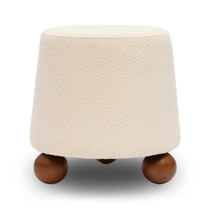 TOV Furniture Jaine Boucle Stool - Cozy Contemporary Accent for Living Rooms, Bedrooms & Modern Interiors Cream TOV-OC69149