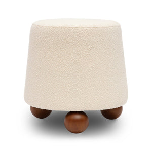 TOV Furniture Jaine Boucle Stool - Cozy Contemporary Accent for Living Rooms, Bedrooms & Modern Interiors Cream TOV-OC69149